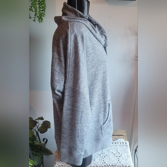 Hyba Grey Heathered Cowl Turtleneck Sweatshirt XL - Picture 5 of 7
